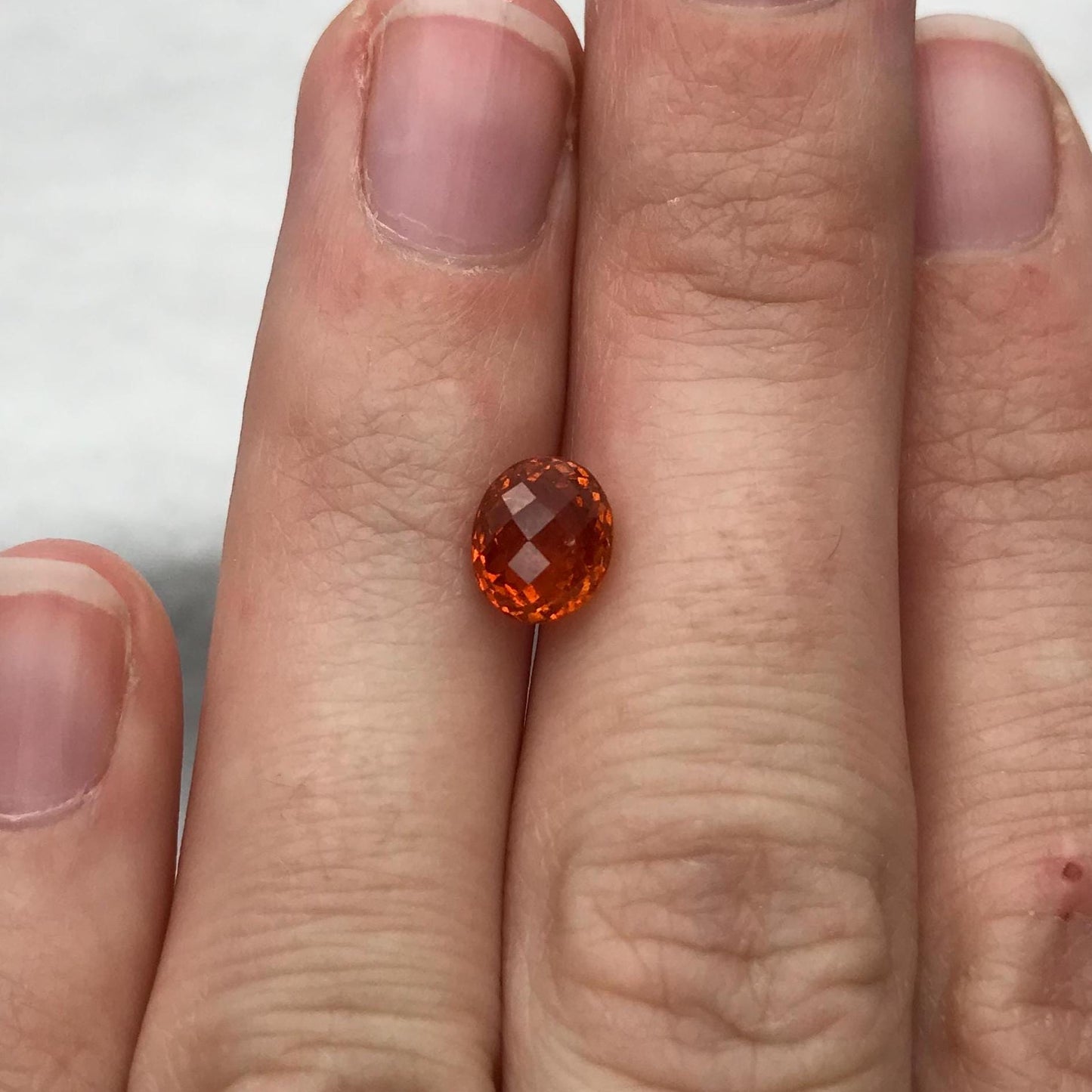 Natural Spessartite Garnet 1.86 carat 7x6mm Faceted Oval Loose Orange Garnet