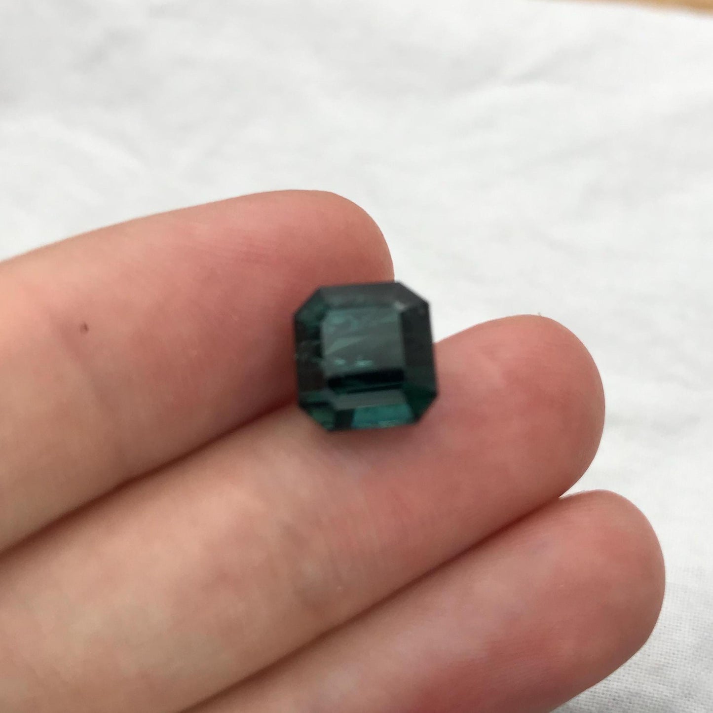 Natural Dark Green Tourmaline 4.54 carat, 9.2x8.7mm Octagon Cut, Faceted Loose Gemstone