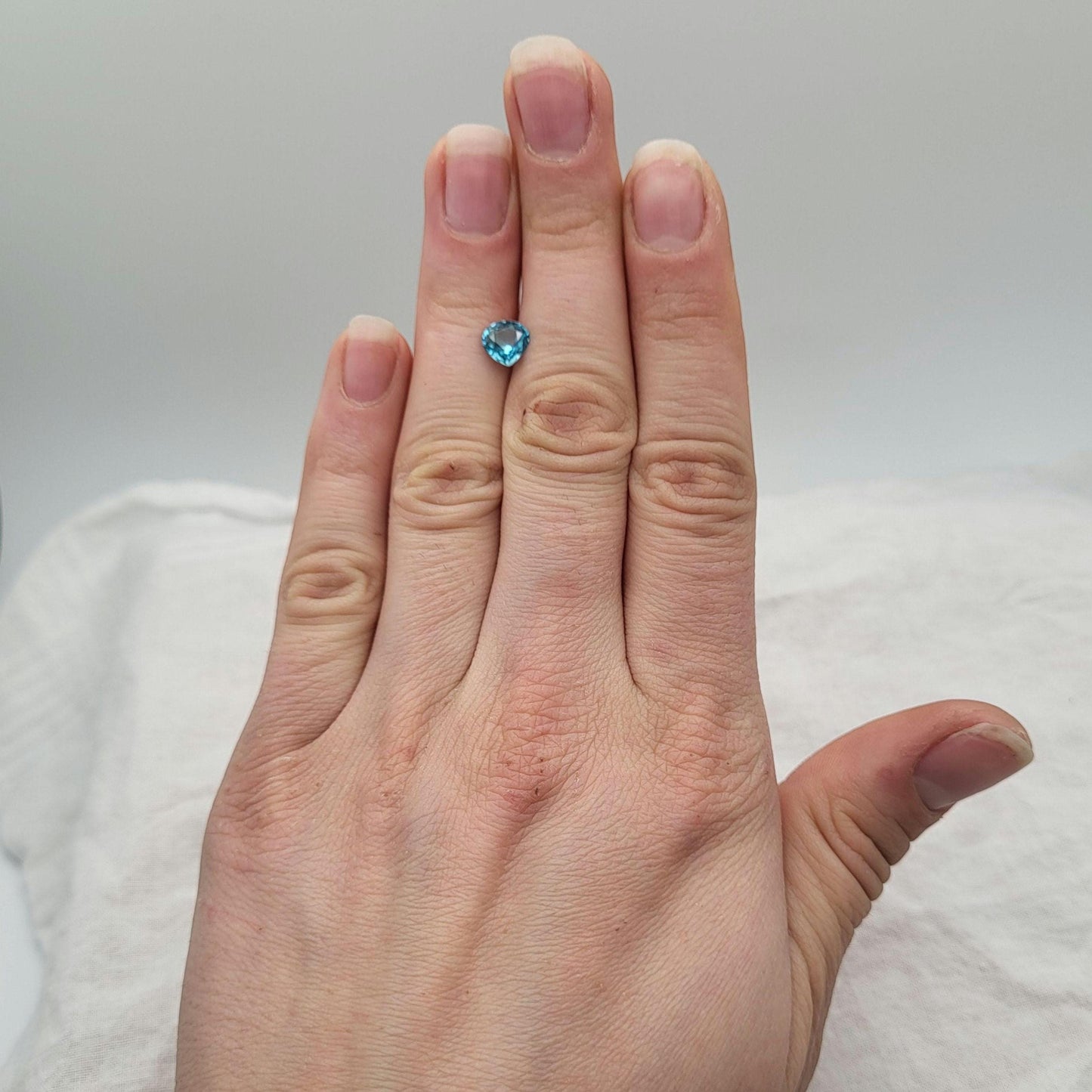 Natural Zircon 1.56 carat 6.7x6.4mm Blue Pear Loose Gemstone, Unmounted Zircon, December Birthstone