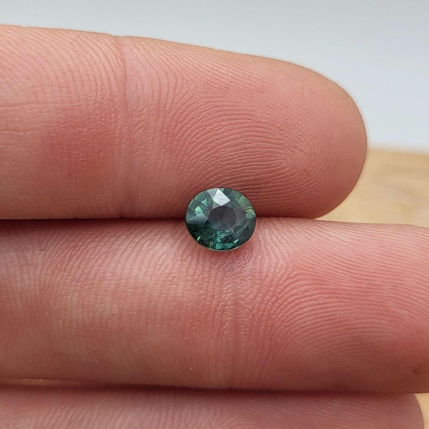 0.81 ct Natural Blue-Green Sapphire 6.2x5.4mm Oval Cut Heated, Faceted Loose Gemstone