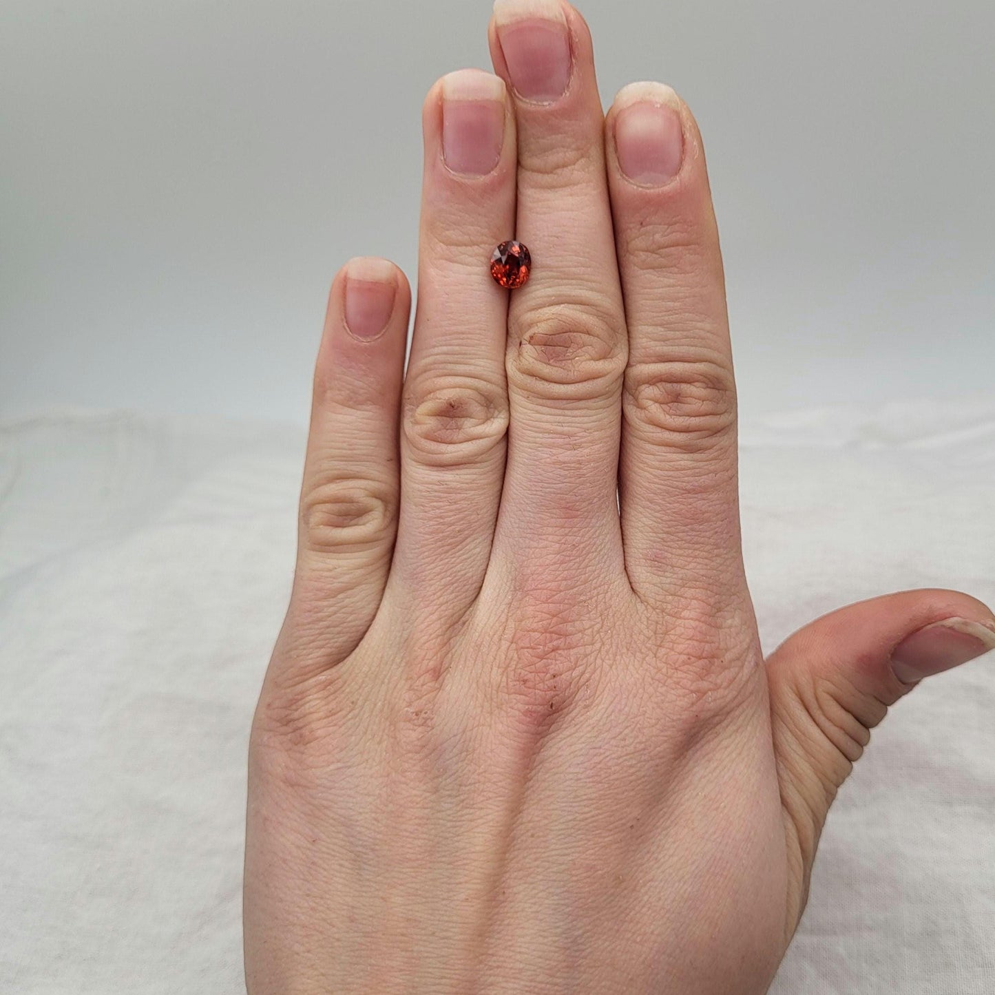 1.53 ct Natural Reddish Orange Spessartite Garnet 7x6mm Oval Faceted Gemstone Loose Gem Red-Orange Garnet