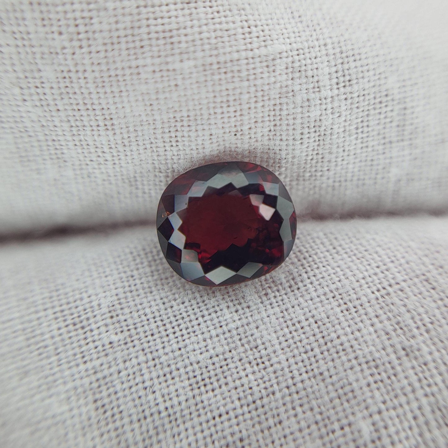 2.19 carat Natural Dark Red Garnet, 8x7mm Red Garnet, Faceted Portuguese Style Cushion Cut Garnet Gem
