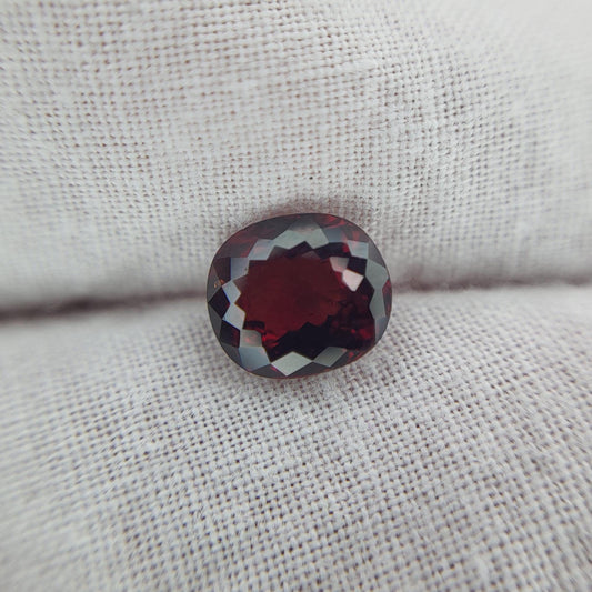 2.19 carat Natural Dark Red Garnet, 8x7mm Red Garnet, Faceted Portuguese Style Cushion Cut Garnet Gem
