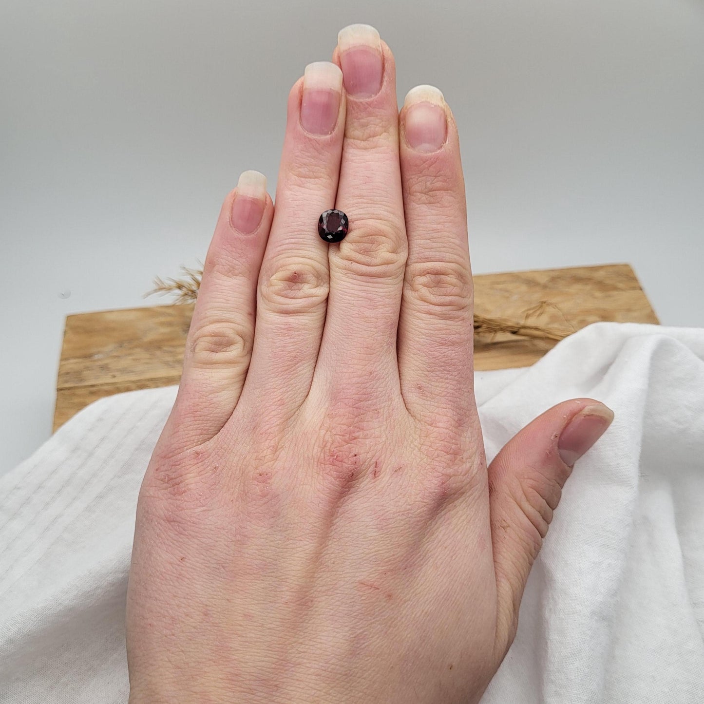 2.19 carat Natural Dark Red Garnet, 8x7mm Red Garnet, Faceted Portuguese Style Cushion Cut Garnet Gem