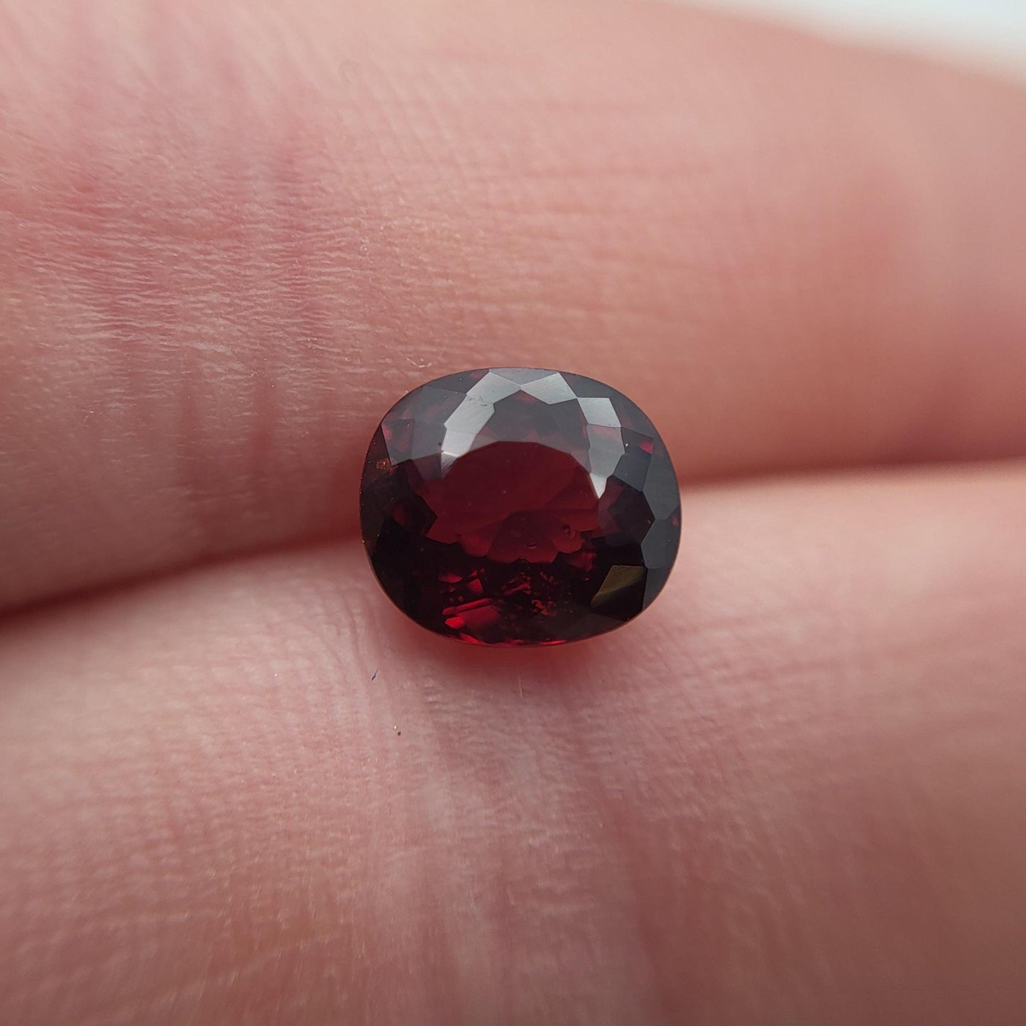 2.19 carat Natural Dark Red Garnet, 8x7mm Red Garnet, Faceted Portuguese Style Cushion Cut Garnet Gem