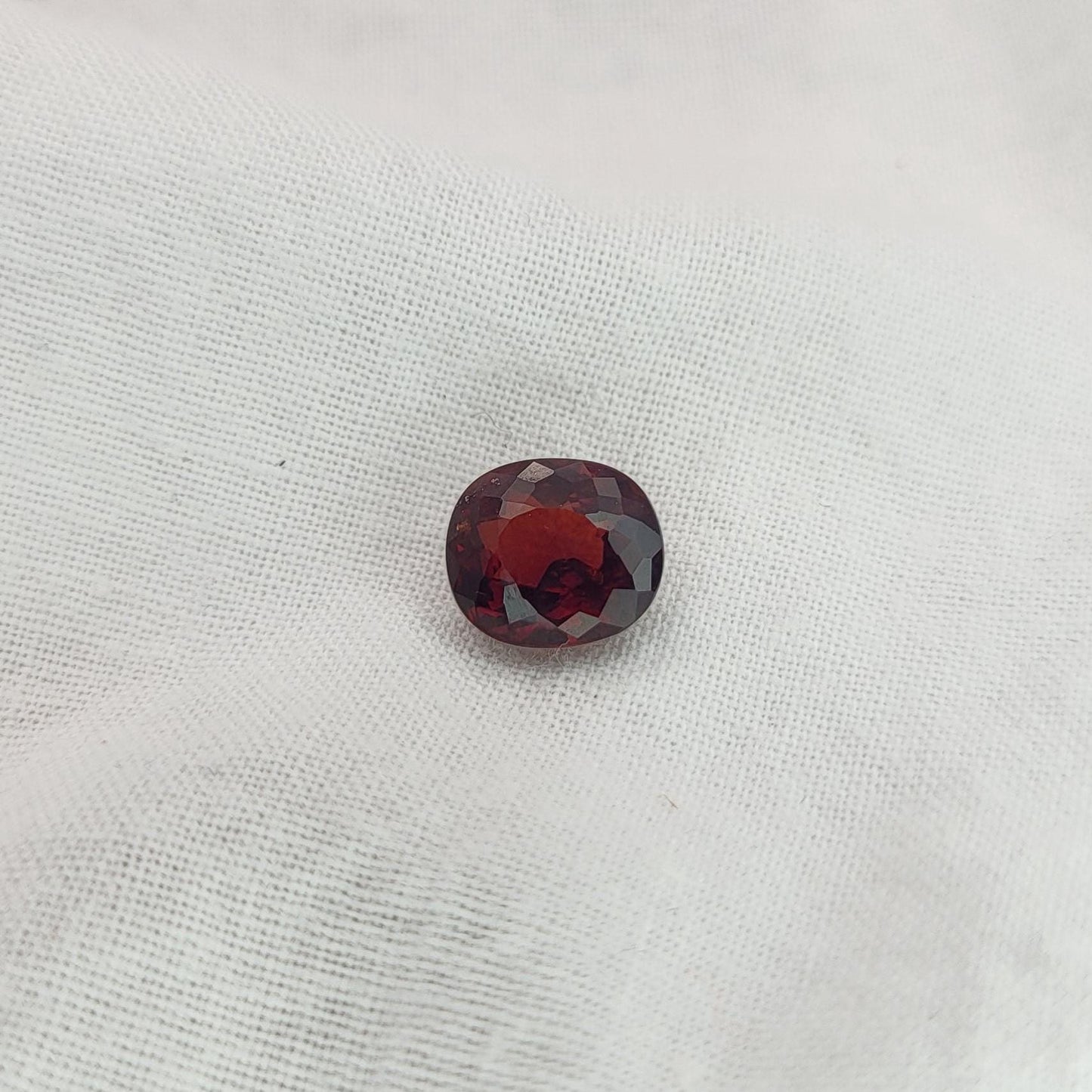 2.19 carat Natural Dark Red Garnet, 8x7mm Red Garnet, Faceted Portuguese Style Cushion Cut Garnet Gem