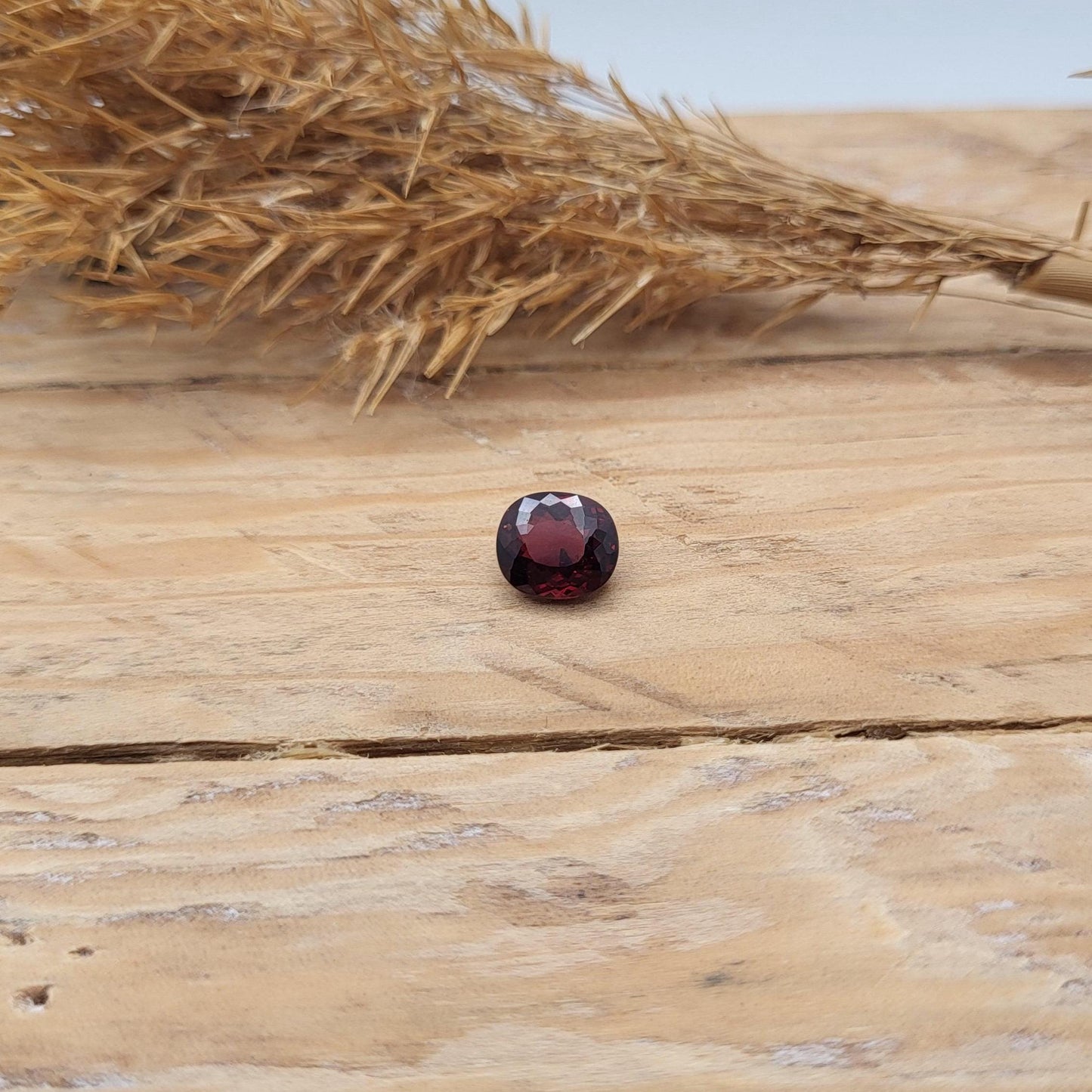 2.19 carat Natural Dark Red Garnet, 8x7mm Red Garnet, Faceted Portuguese Style Cushion Cut Garnet Gem