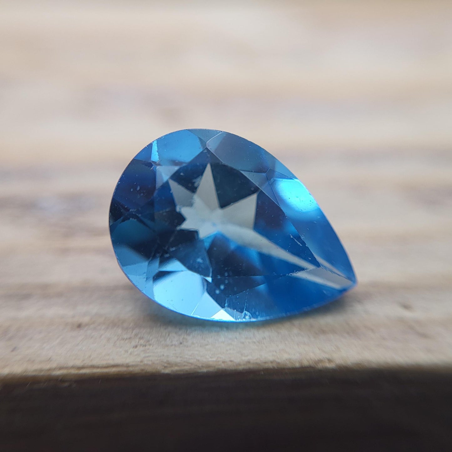 10.8x7.8mm Blue Topaz Pear Cut, 2.79 carat Loose Faceted Gem, Natural Topaz