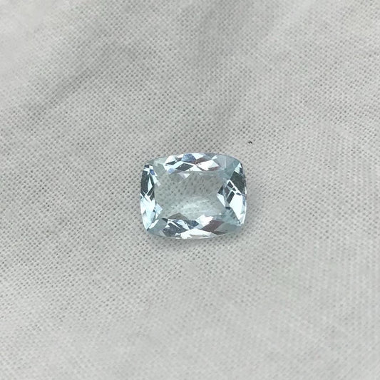 9x7mm Natural Light Blue Aquamarine 1.71 Carats Light Blue Cushion Cut Loose Gem
