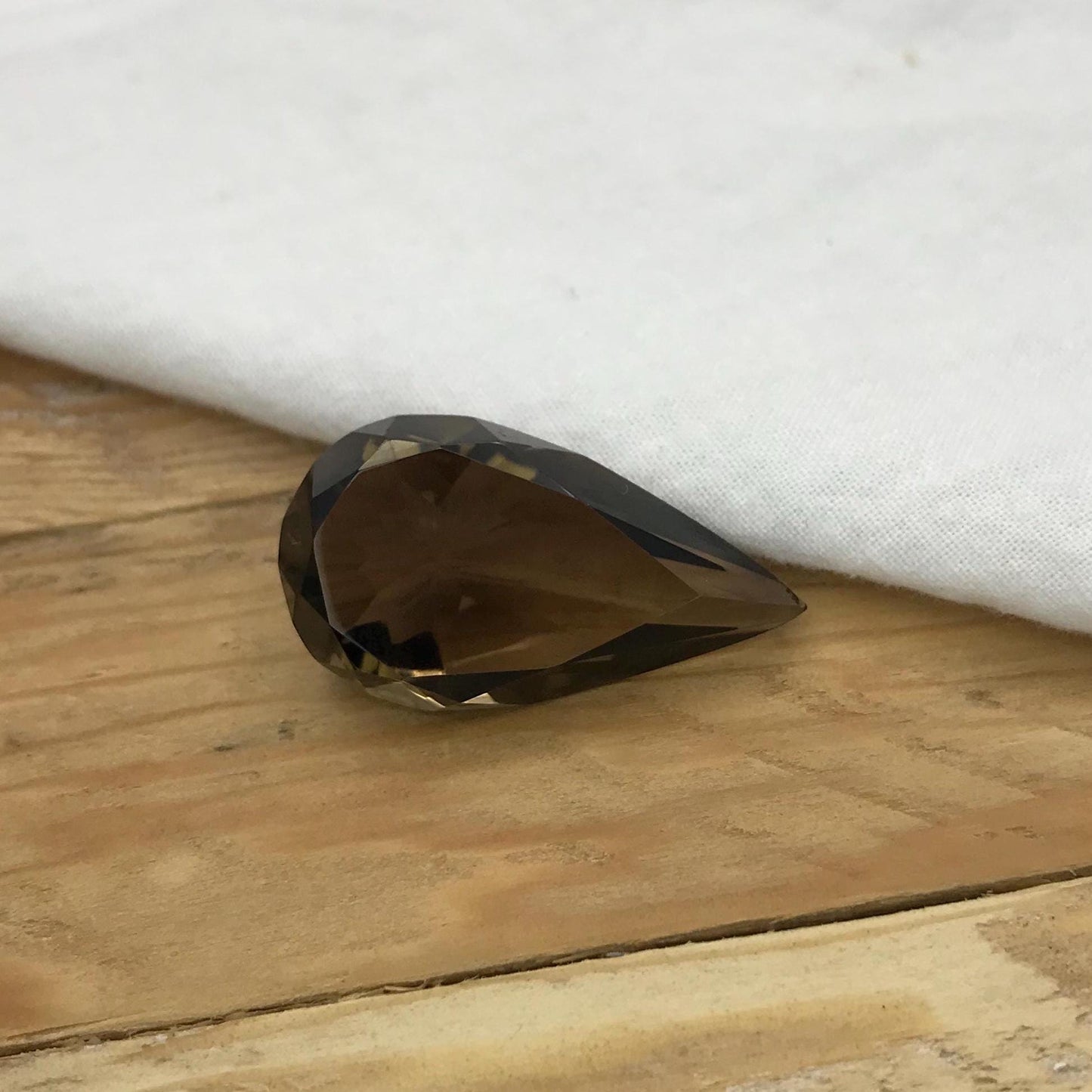 30 Ct Smoky Quartz 31x17.5 Pear cut Loose Brown Quartz with a Chip