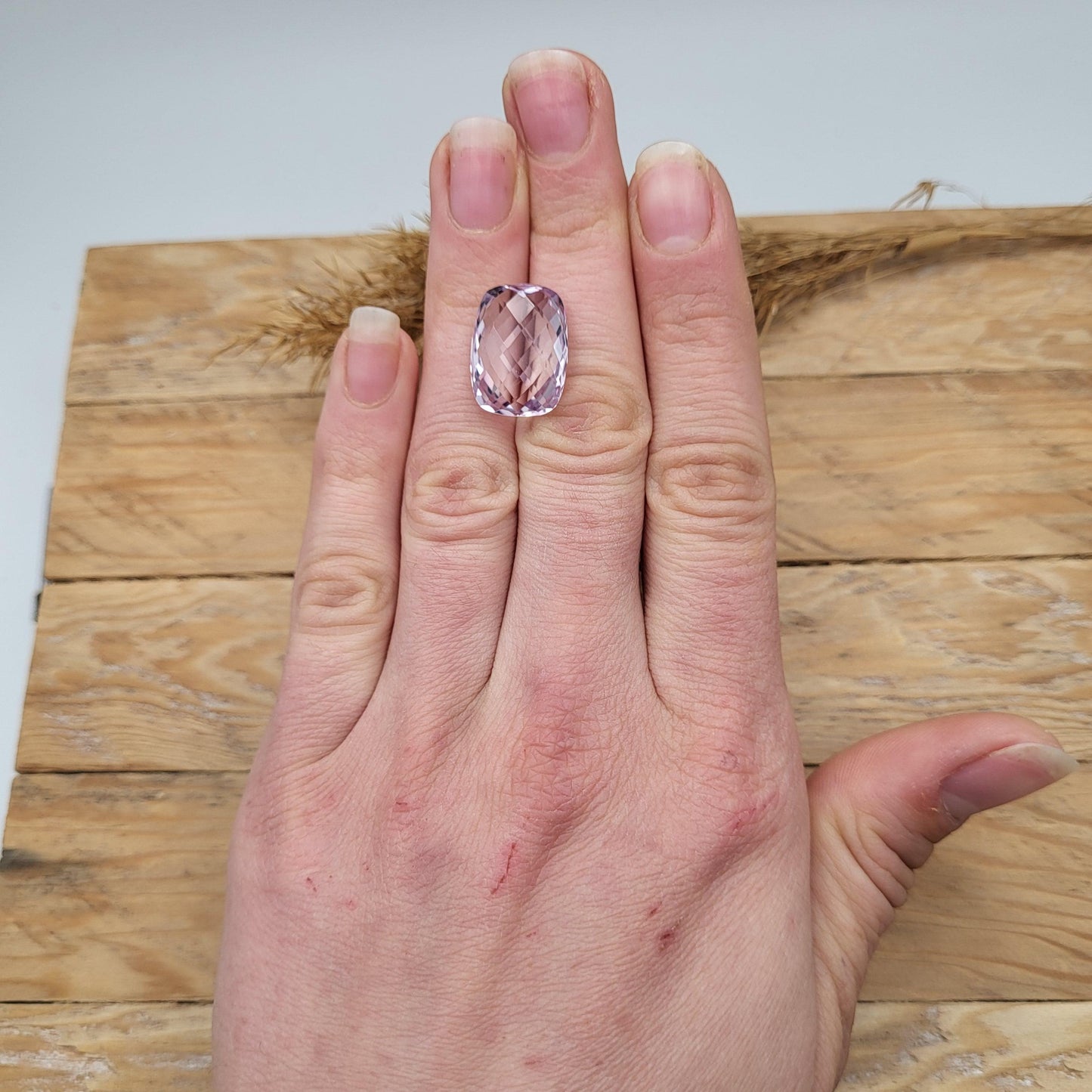 18x13mm Light Purple Amethyst, 12.14 Carat Cushion Cut Gemstone