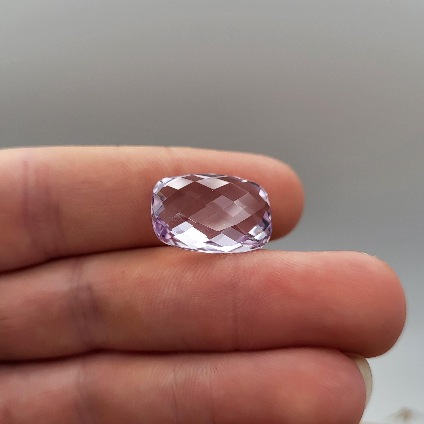 18x13mm Light Purple Amethyst, 12.14 Carat Cushion Cut Gemstone