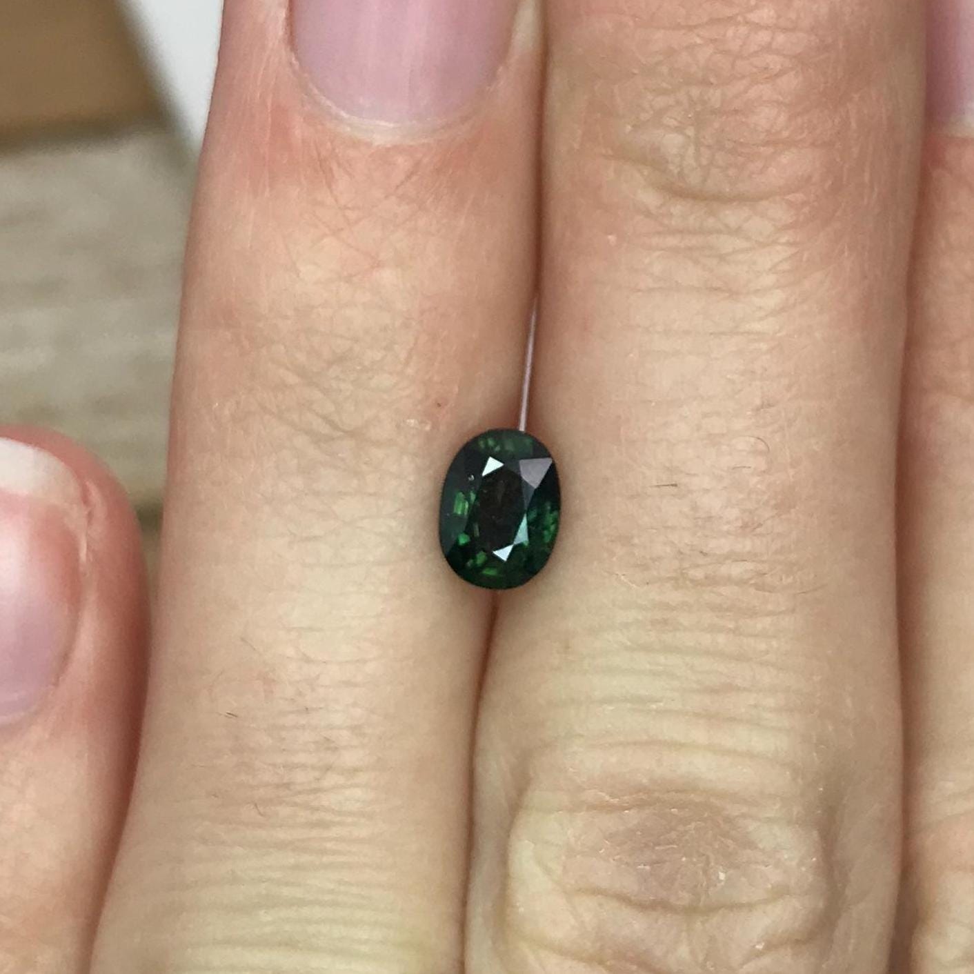 0.78 Ct Natural Greenish Blue Sapphire 6.5x4.8mm Oval Cut Heated