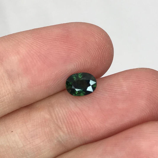 0.78 Ct Natural Greenish Blue Sapphire 6.5x4.8mm Oval Cut Heated