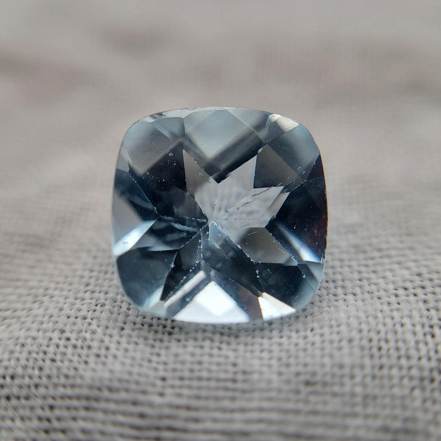 8mm Light Blue Aquamarine 2.05 carat Square Cushion Cut, Unmounted Faceted Loose Gemstone