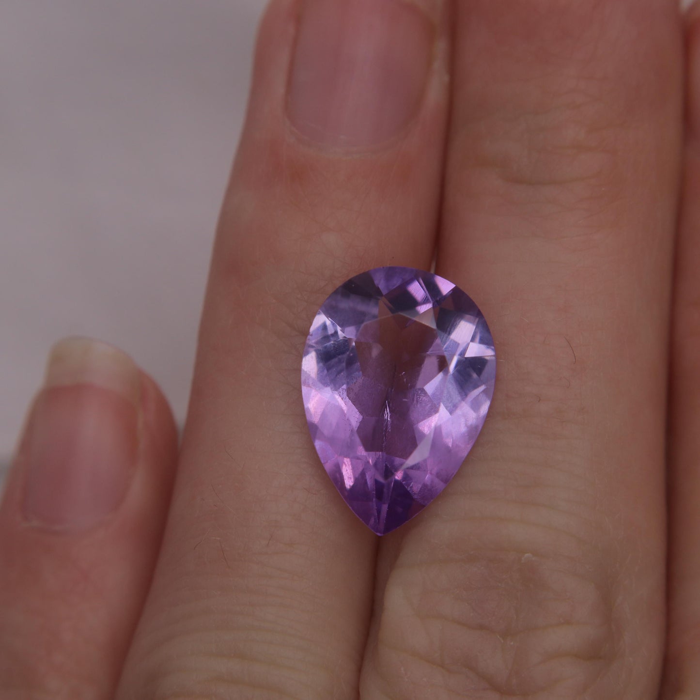 16.1x11.6mm Purple Amethyst 6 carat Pear Cut, Faceted Loose Gemstone