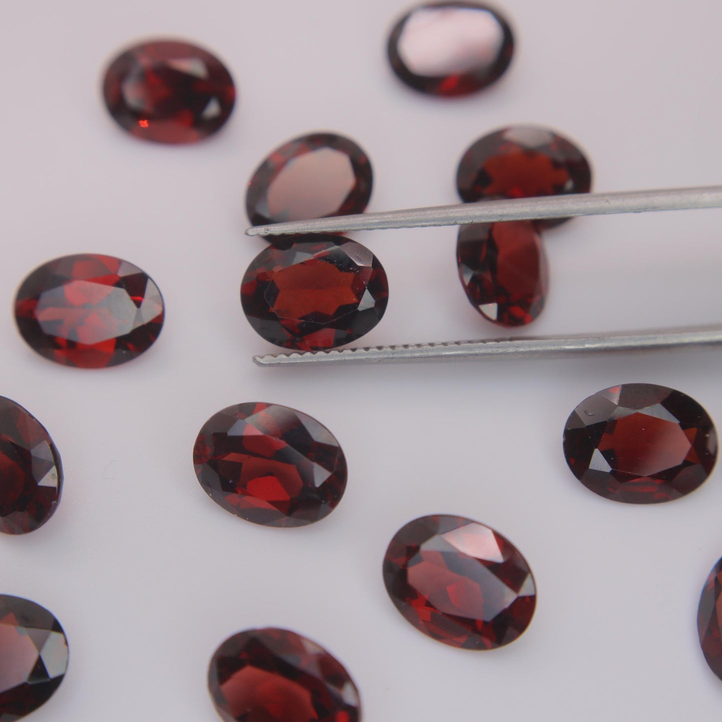 One Red Garnet 9x7mm Oval Cut, Faceted Loose Gemstone