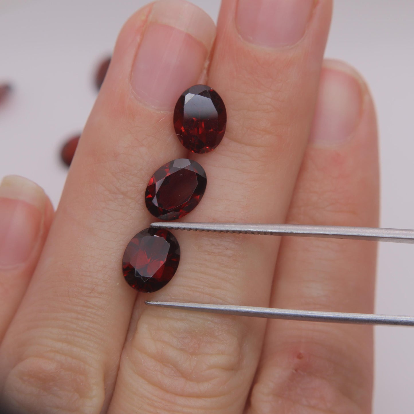 One Red Garnet 9x7mm Oval Cut, Faceted Loose Gemstone