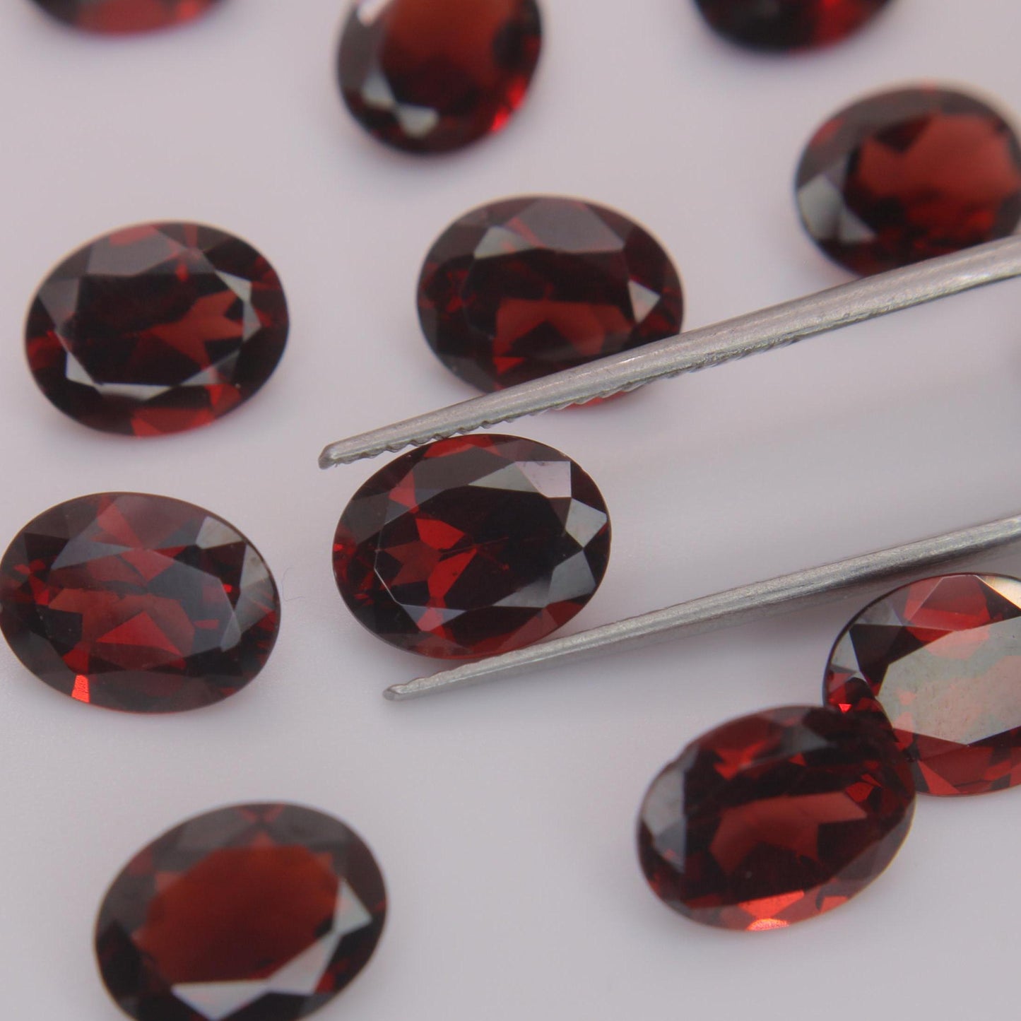 One Red Garnet 9x7mm Oval Cut, Faceted Loose Gemstone