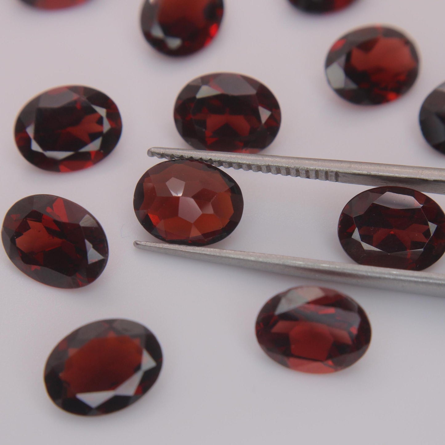 One Red Garnet 9x7mm Oval Cut, Faceted Loose Gemstone