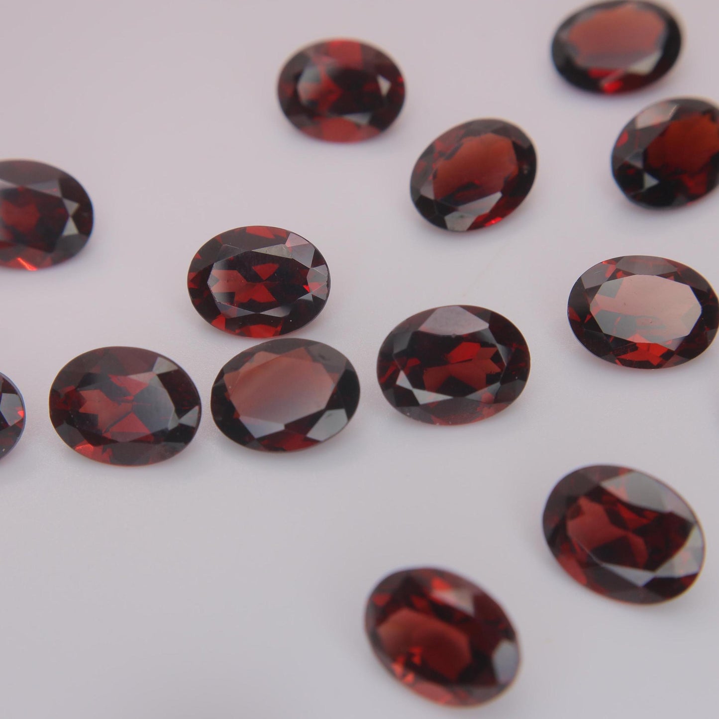 One Red Garnet 9x7mm Oval Cut, Faceted Loose Gemstone