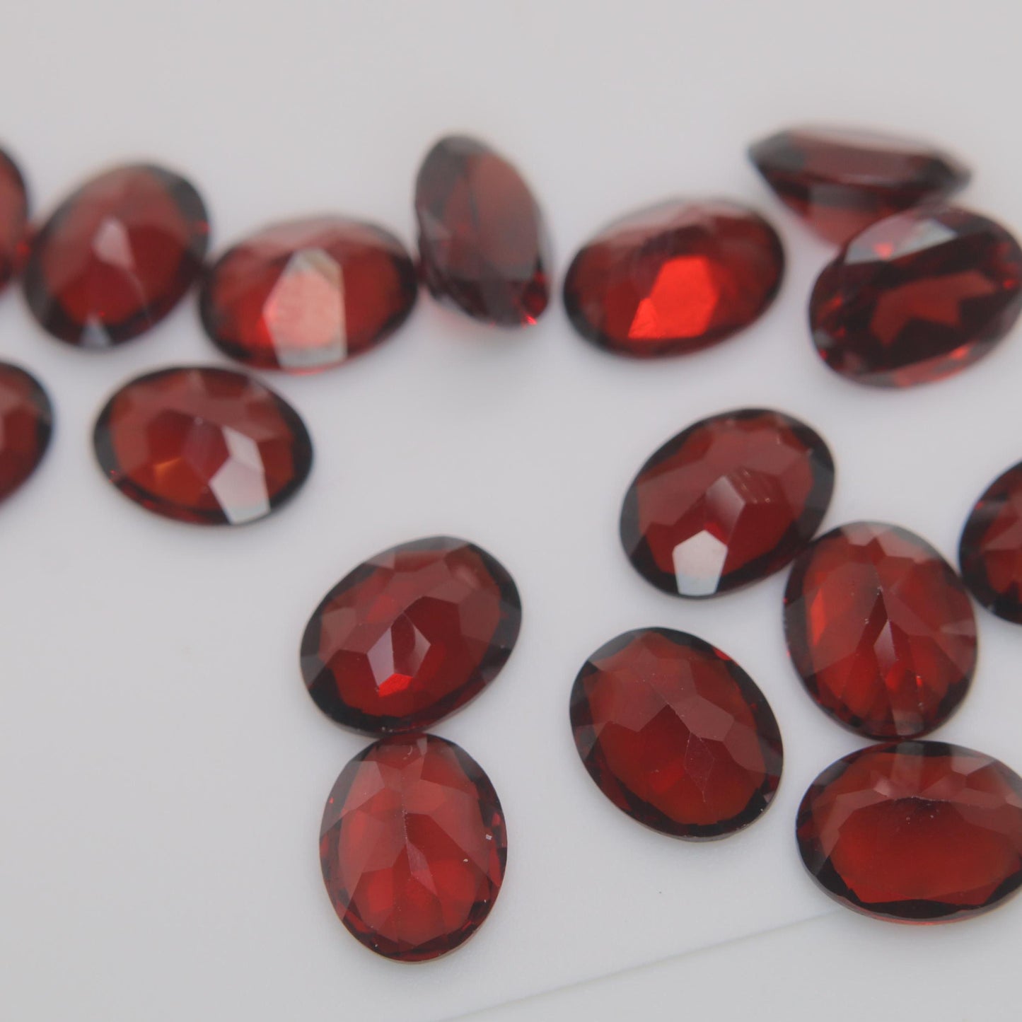 One Red Garnet 9x7mm Oval Cut, Faceted Loose Gemstone