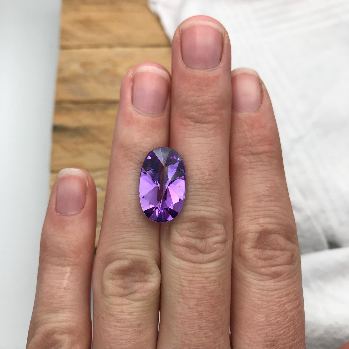 18x11mm Amethyst Fancy Oval cut, 8.38 carat Natural Quartz