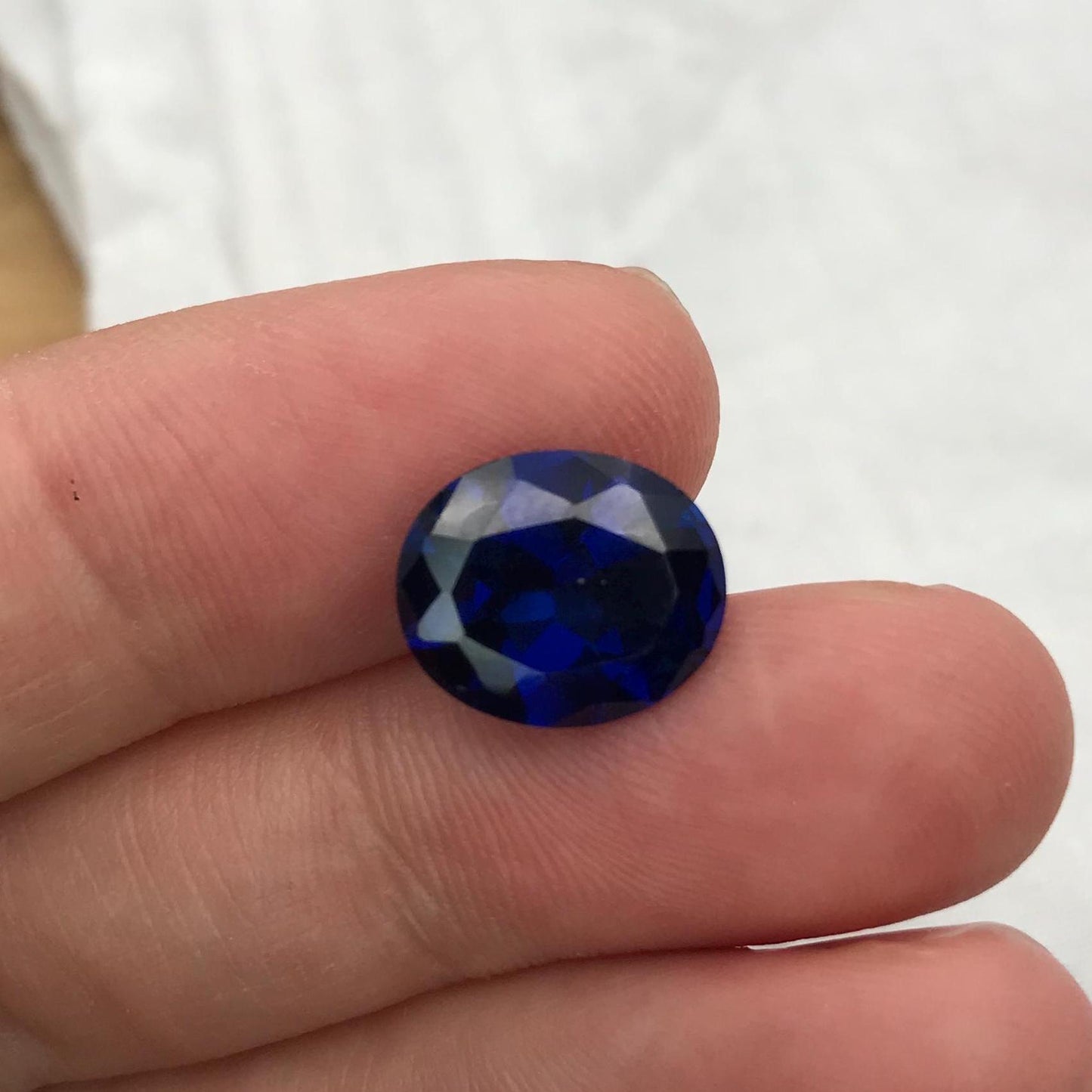 Lab Created Blue Spinel 4.91 Carat Man Made Spinel, 12x10mm Oval cut