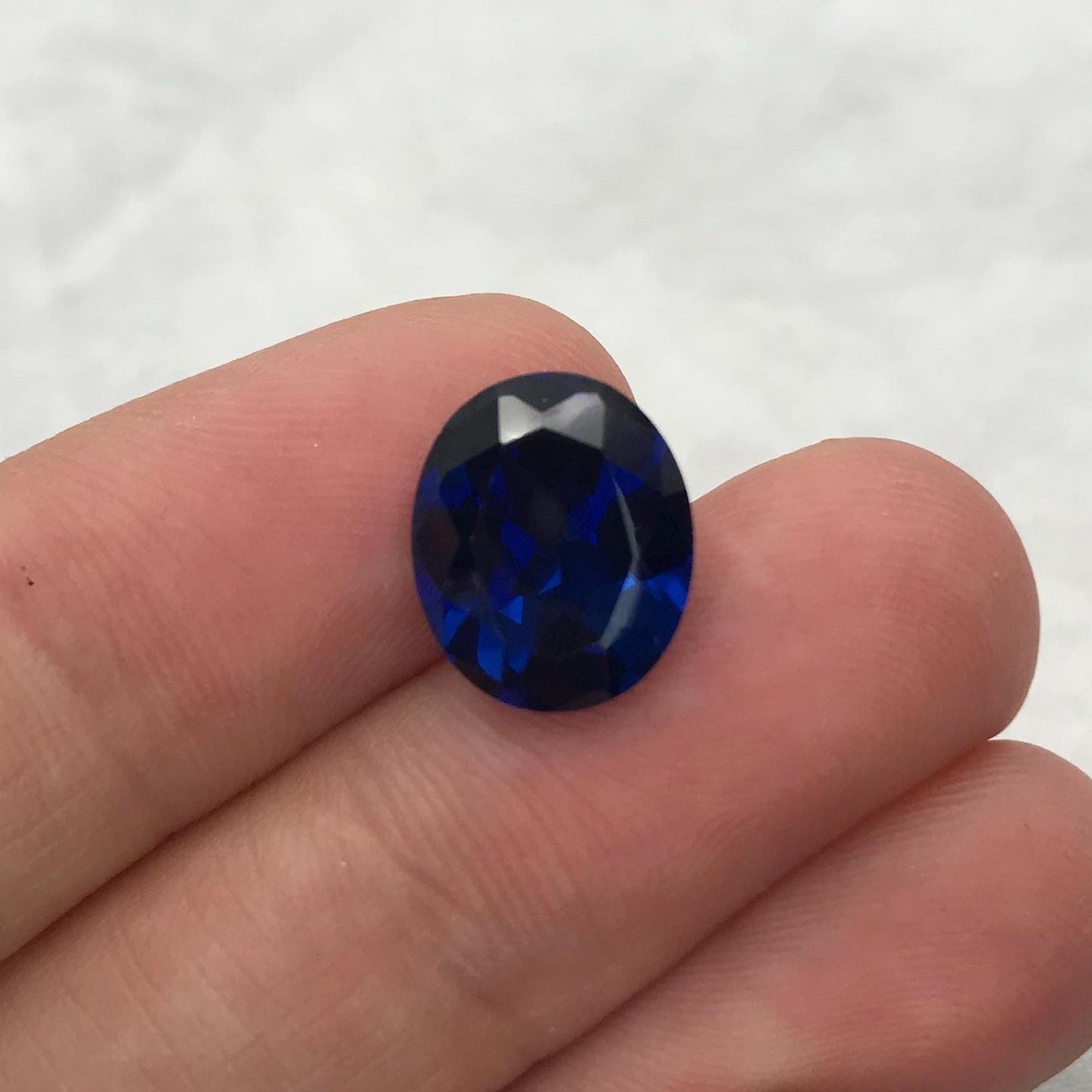 Lab Created Blue Spinel 4.91 Carat Man Made Spinel, 12x10mm Oval cut