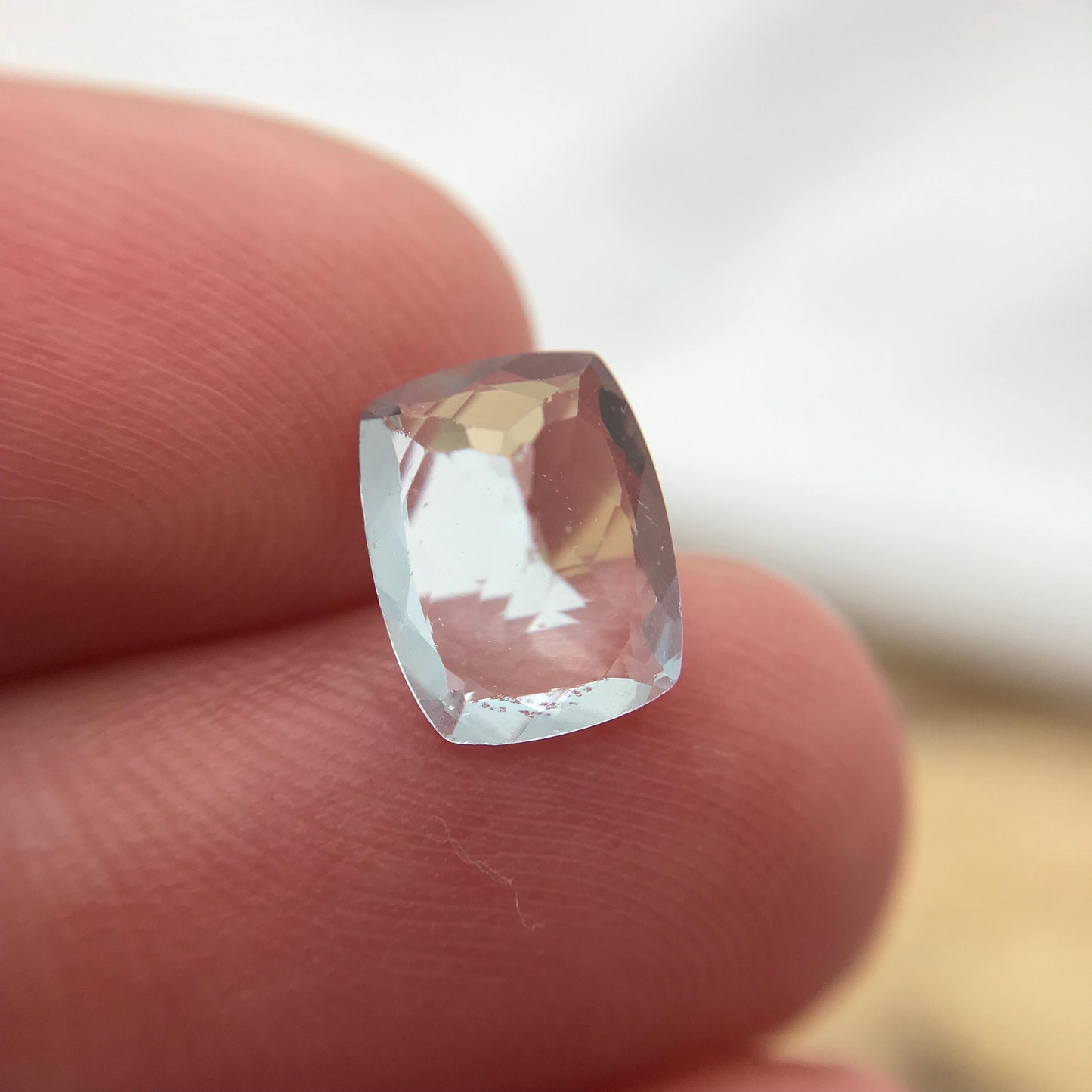 9x7mm Natural Light Blue Aquamarine 1.71 Carats Light Blue Cushion Cut Loose Gem