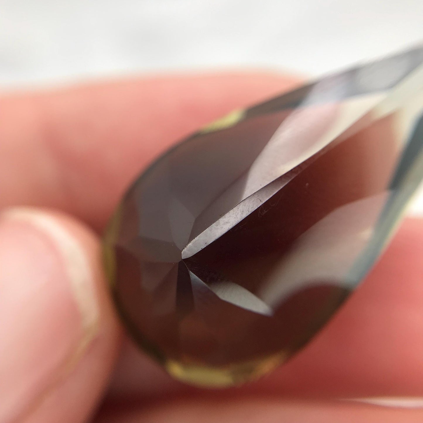 30 Ct Smoky Quartz 31x17.5 Pear cut Loose Brown Quartz with a Chip