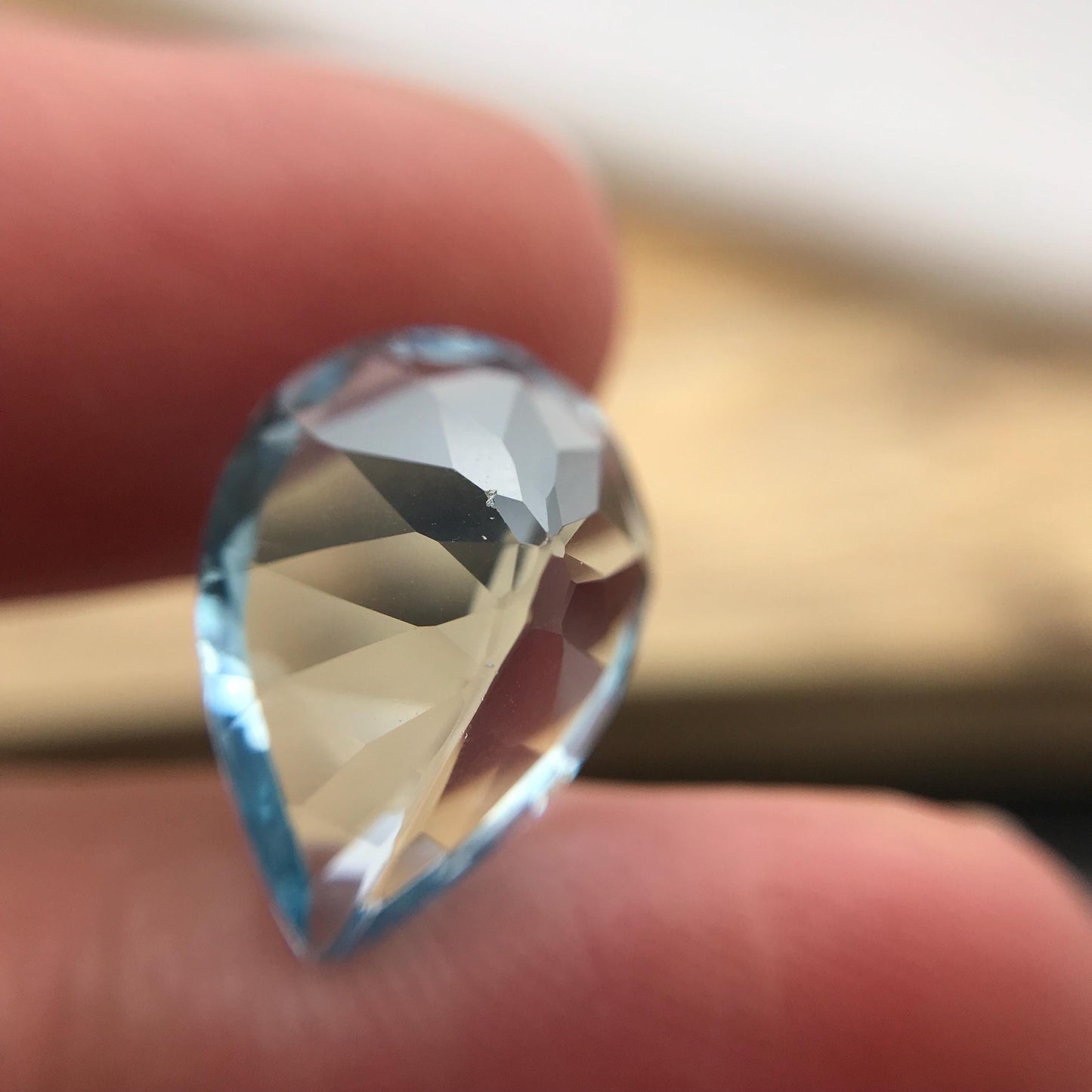 16x12mm Light Blue Topaz Pear Cut, 10 carat