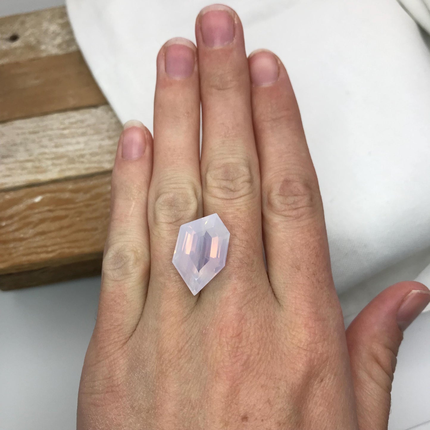 Fancy Cut Lavender Quartz 16 Carat Fancy Cut, 22.5x13.8mm Loose Faceted Gem,