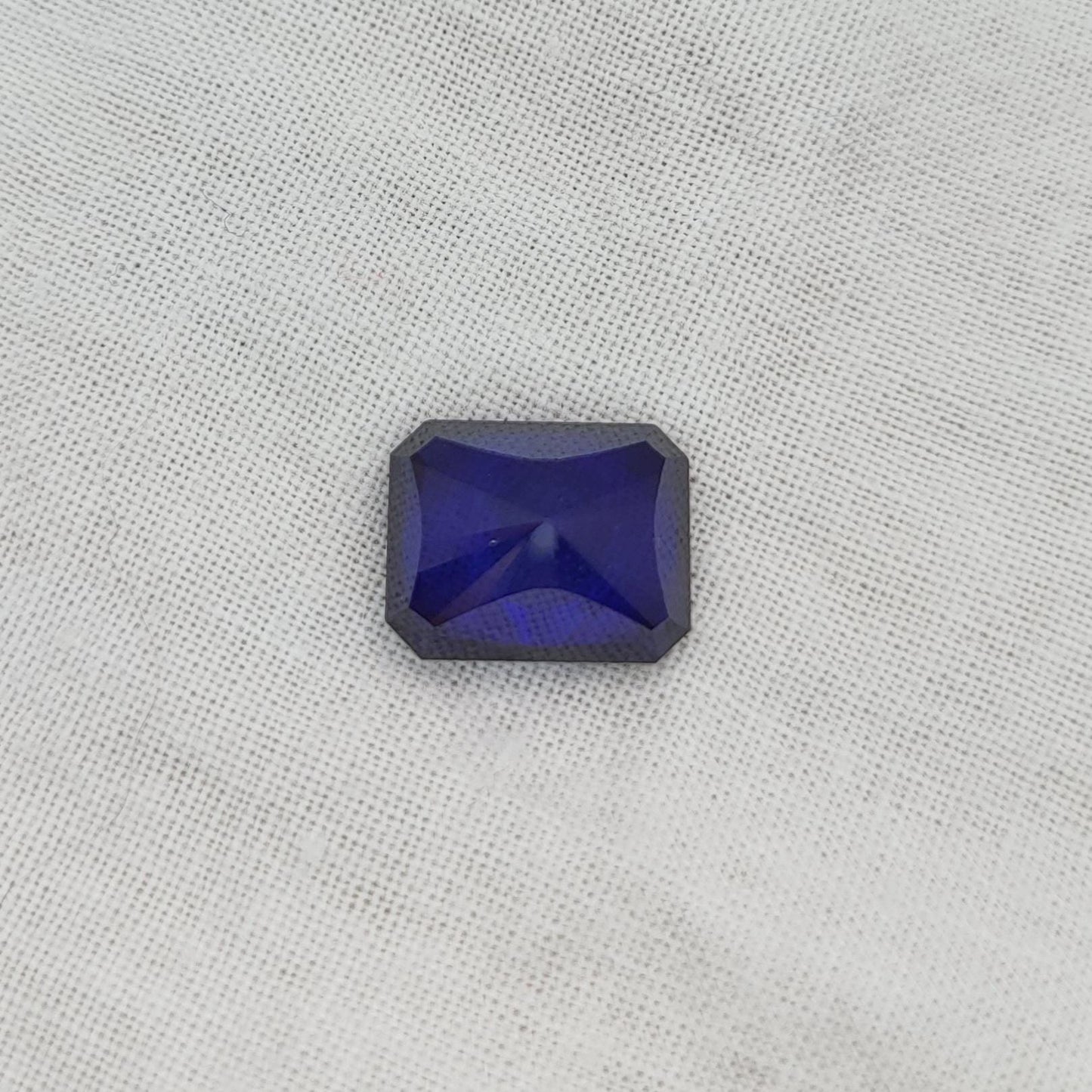 10x8mm Blue Lab Sapphire, 4.42 ct Brilliant Emerald Cut Rectangle Corundum, Faceted