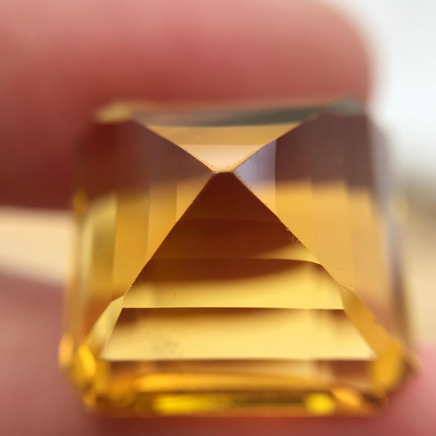 16x17mm Golden Citrine 22.80 carat Emerald cut, Faceted Loose Step cut Gemstone