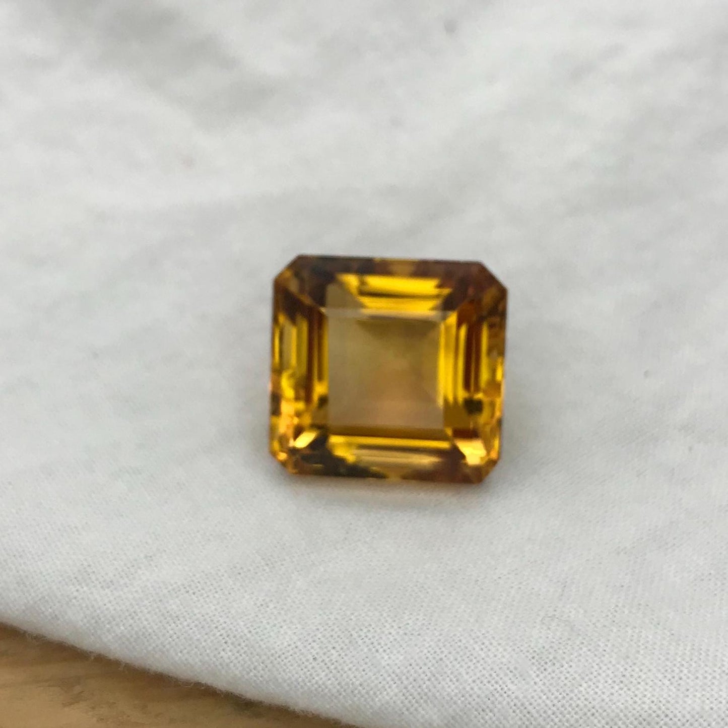 16x17mm Golden Citrine 22.80 carat Emerald cut, Faceted Loose Step cut Gemstone