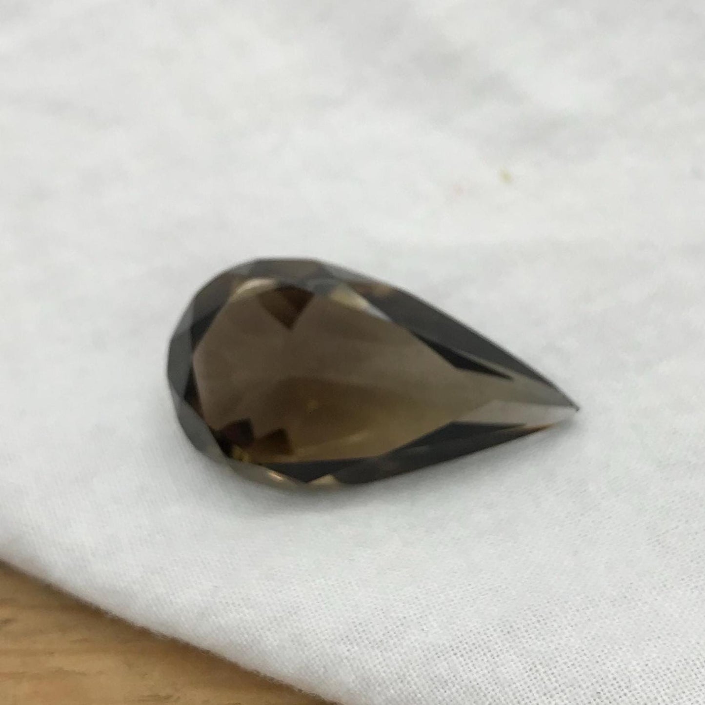 30 Ct Smoky Quartz 31x17.5 Pear cut Loose Brown Quartz with a Chip