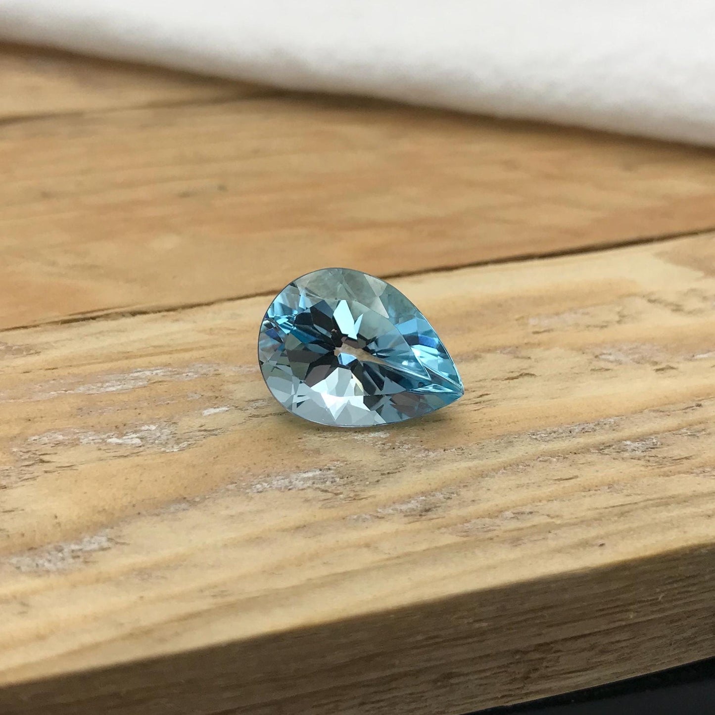 16x12mm Light Blue Topaz Pear Cut, 10 carat