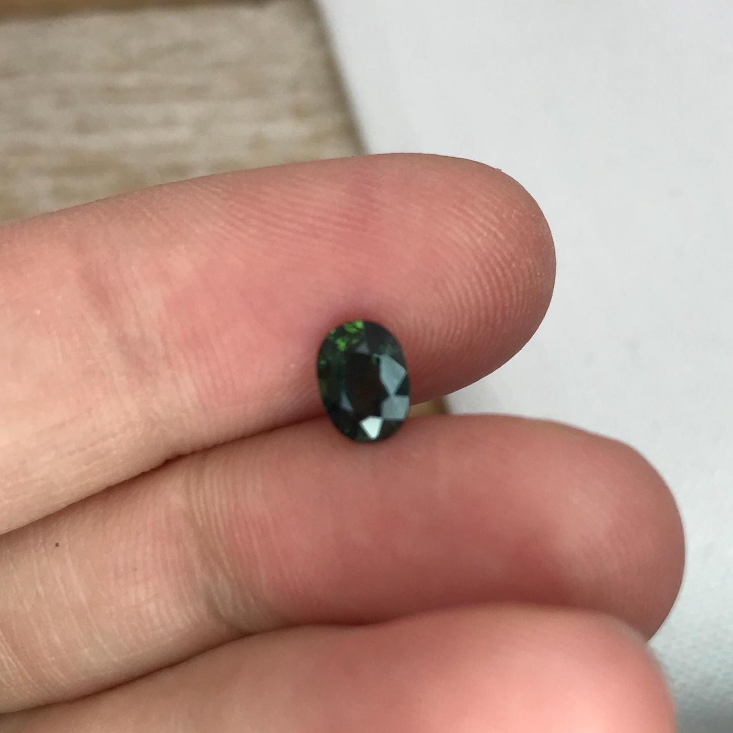 0.78 Ct Natural Greenish Blue Sapphire 6.5x4.8mm Oval Cut Heated