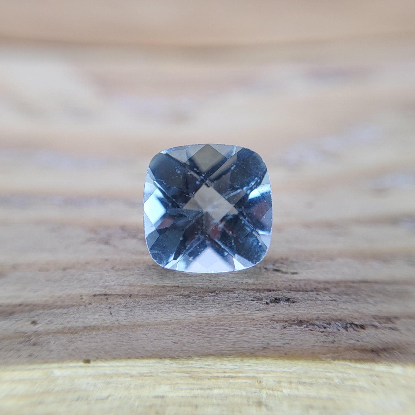 8mm Light Blue Aquamarine 2.05 carat Square Cushion Cut, Unmounted Faceted Loose Gemstone