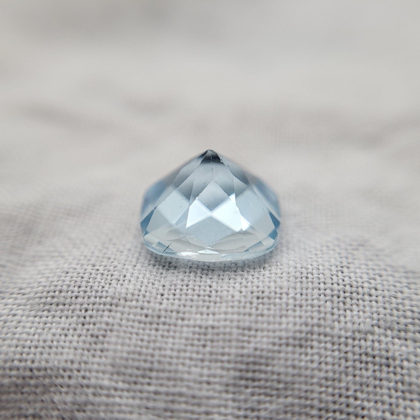 8mm Light Blue Aquamarine 2.05 carat Square Cushion Cut, Unmounted Faceted Loose Gemstone