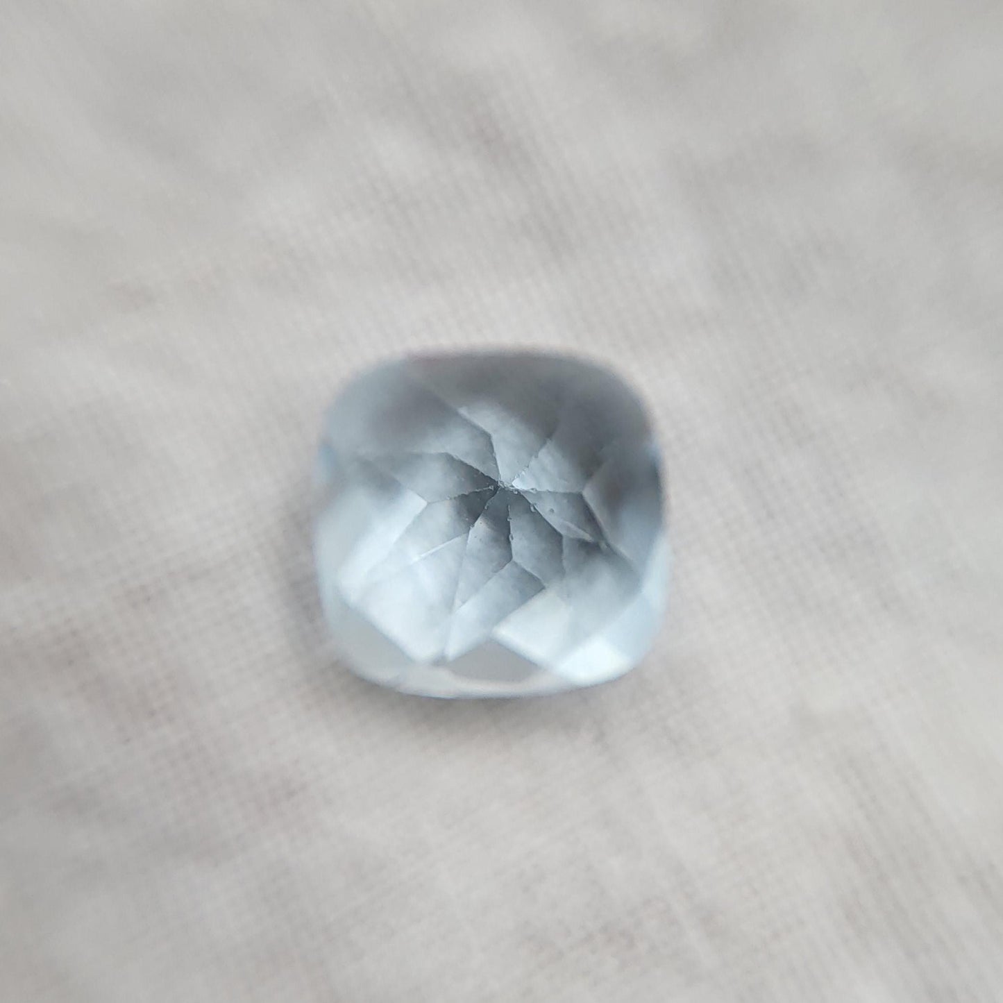 8mm Light Blue Aquamarine 2.05 carat Square Cushion Cut, Unmounted Faceted Loose Gemstone
