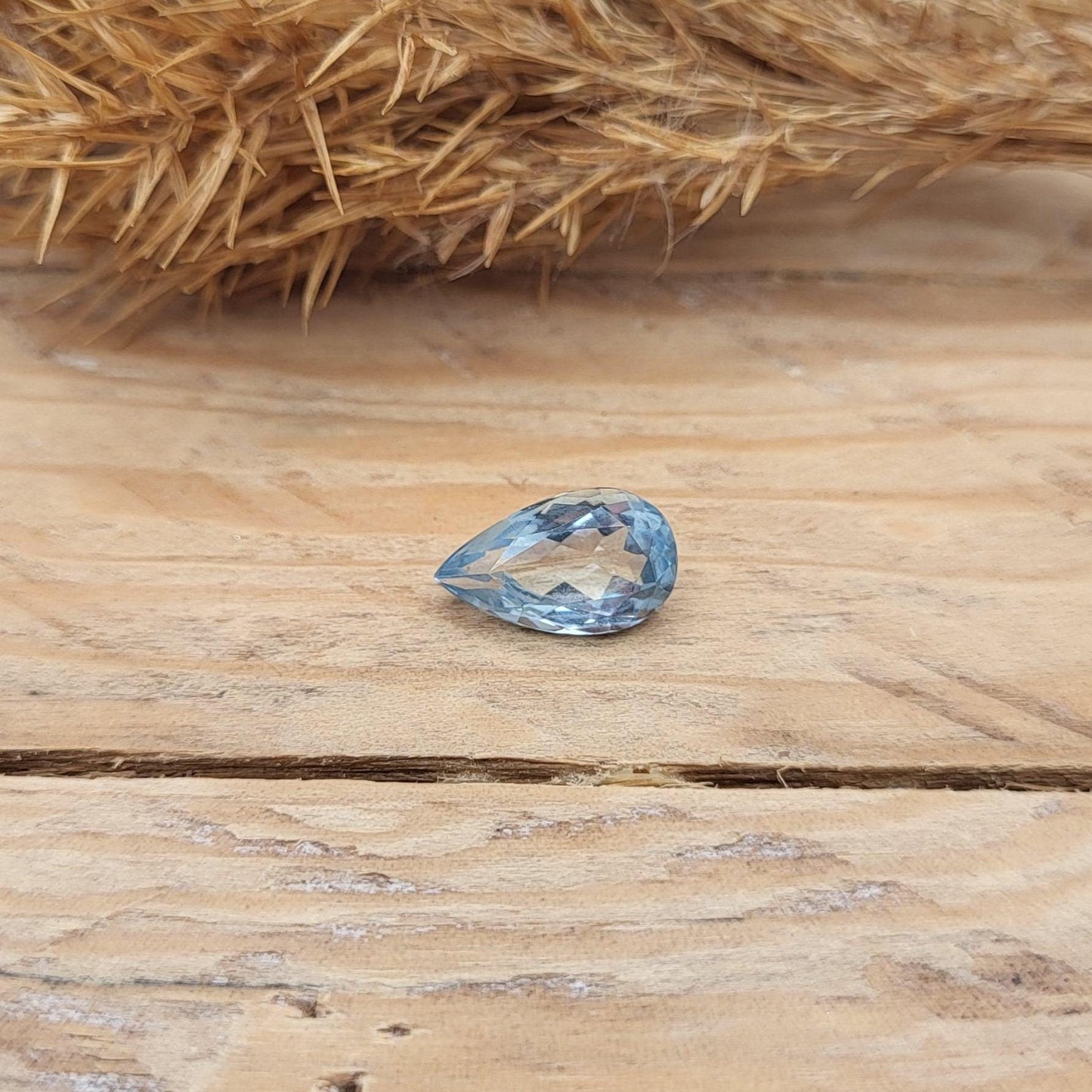 12x7mm Natural Aquamarine, 2.37 Carat, Light Blue Pear Cut Loose Faceted Gemstone