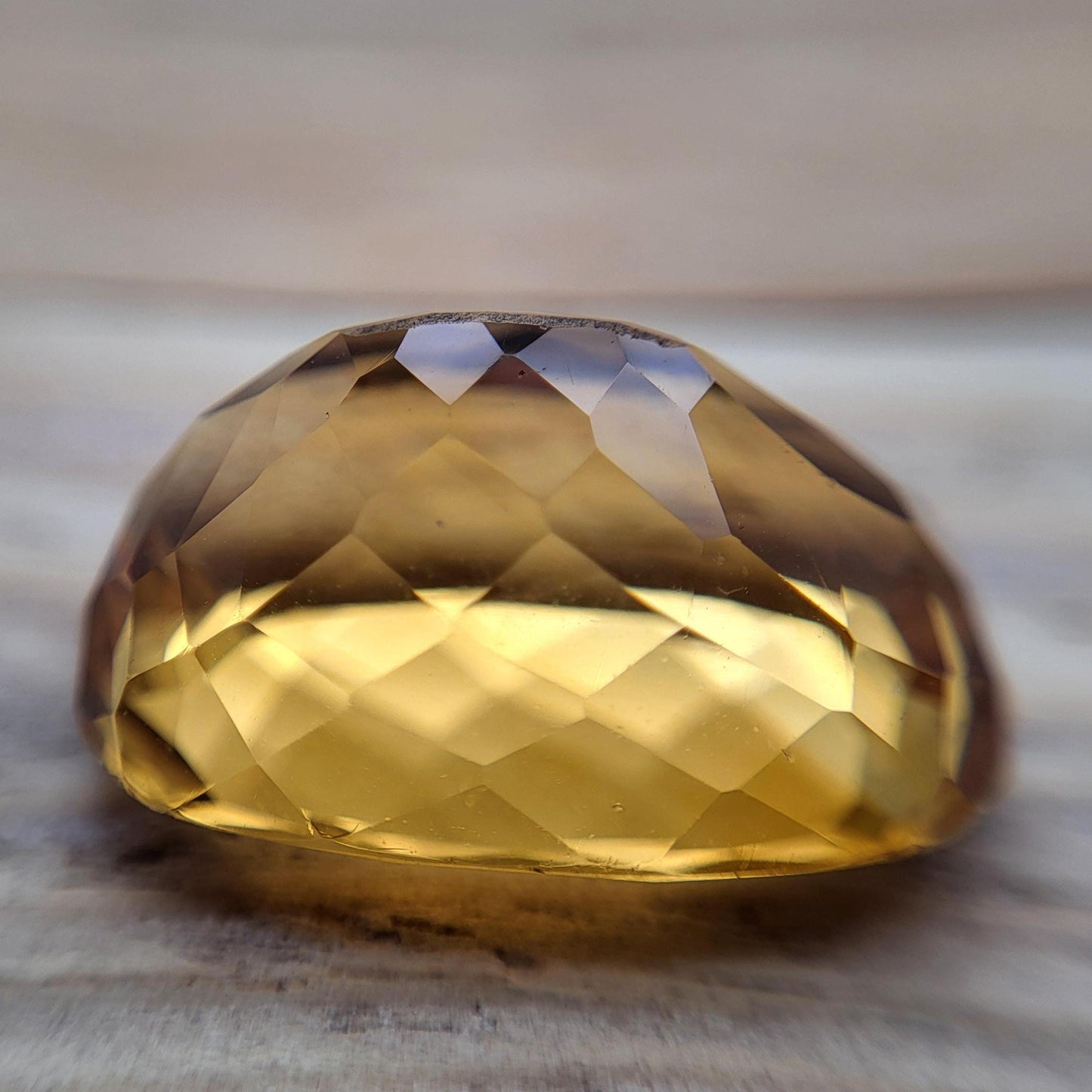 21.9x15.8mm Yellow-Orange Citrine, 24.57 Carat Cushion Cut Loose Faceted Gemstone