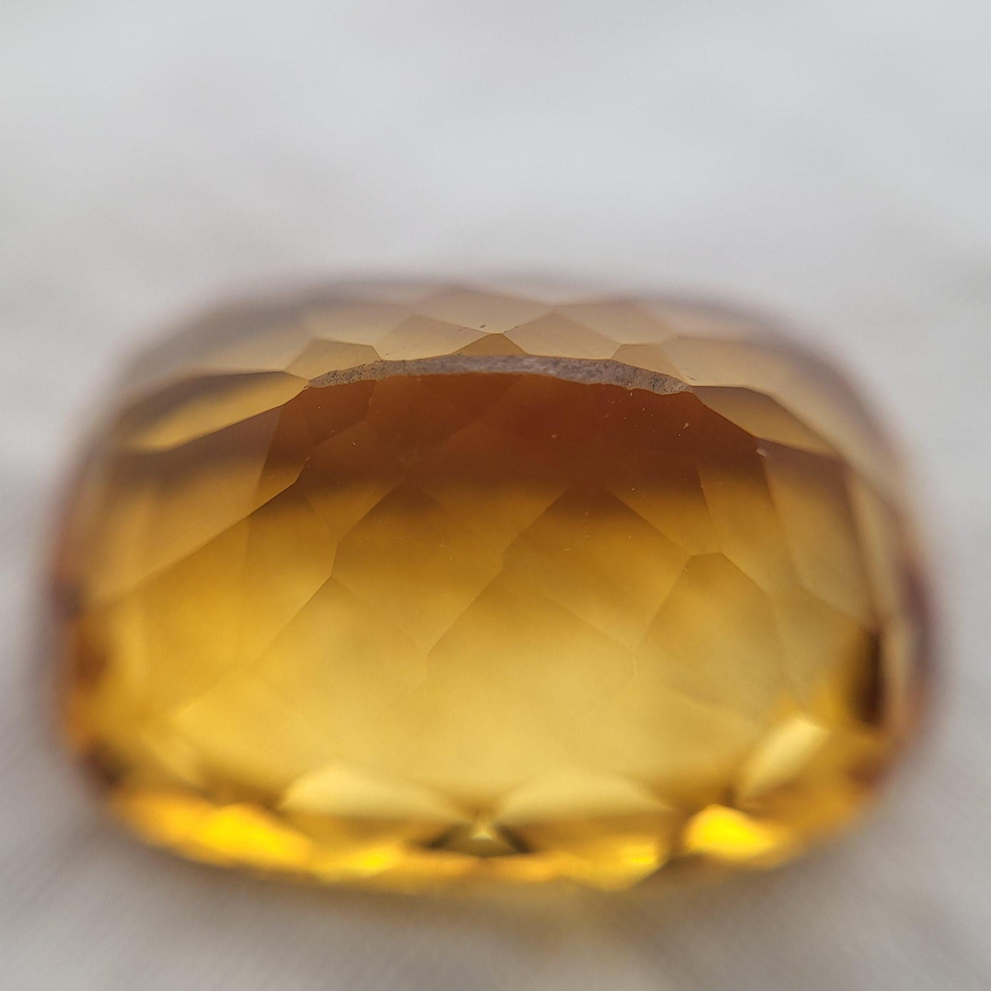 21.9x15.8mm Yellow-Orange Citrine, 24.57 Carat Cushion Cut Loose Faceted Gemstone