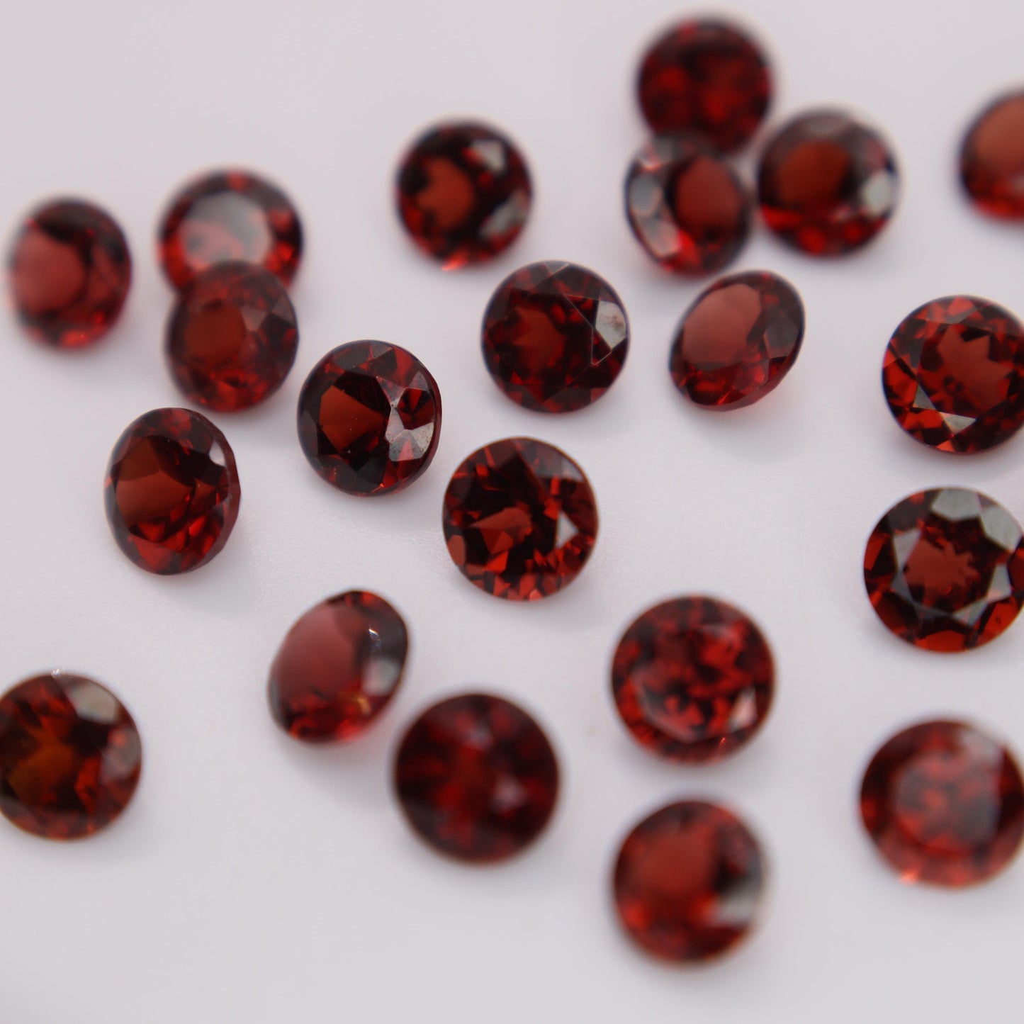 One 5mm Red Garnet Round Cut, Faceted Loose Gemstone