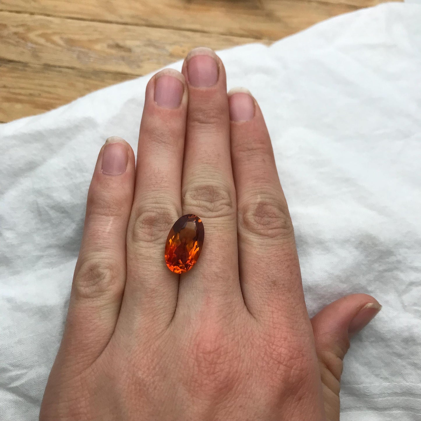 17x10 Orange Citrine 7.69 Carat Oval Cut, Faceted Loose Gemstone