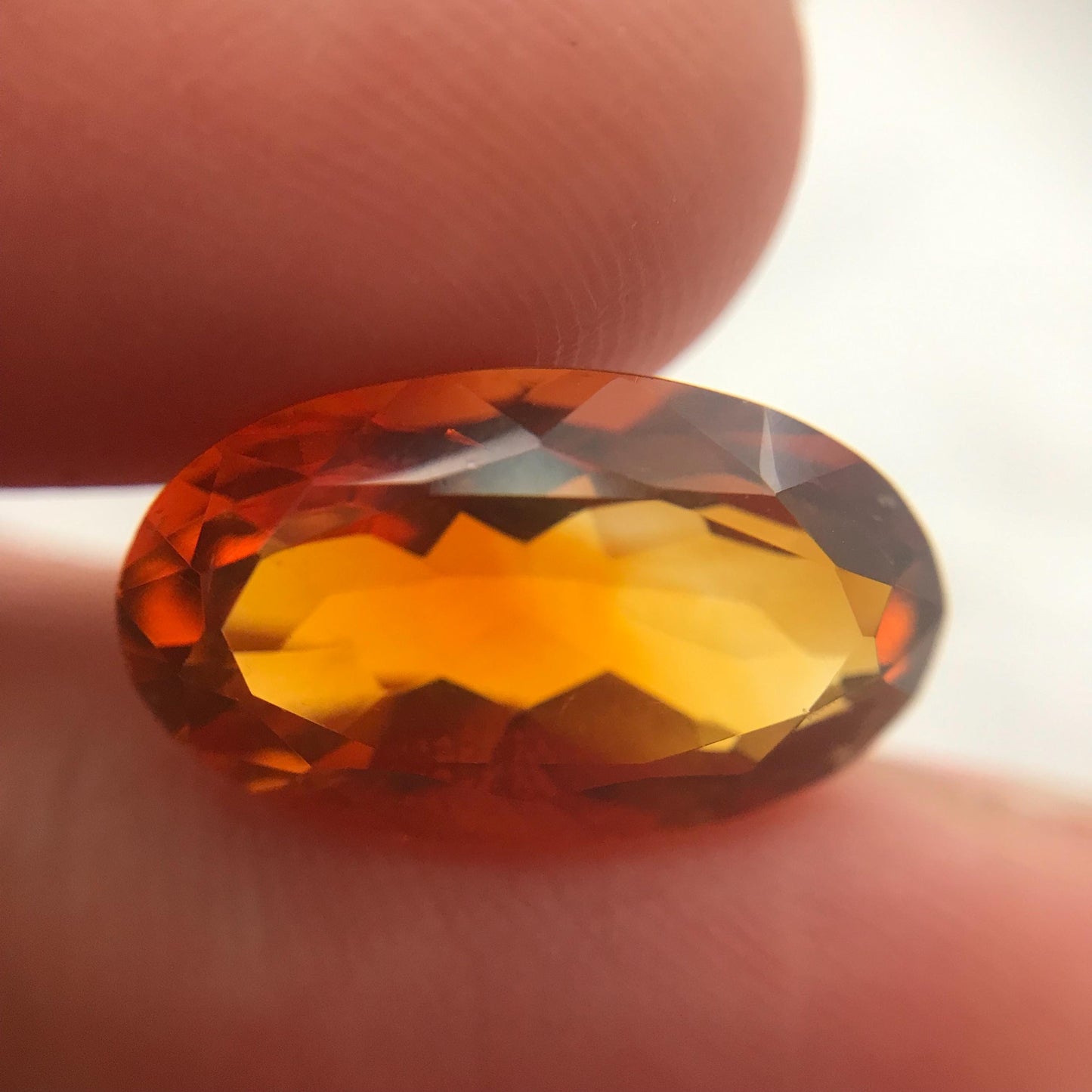17x10 Orange Citrine 7.69 Carat Oval Cut, Faceted Loose Gemstone