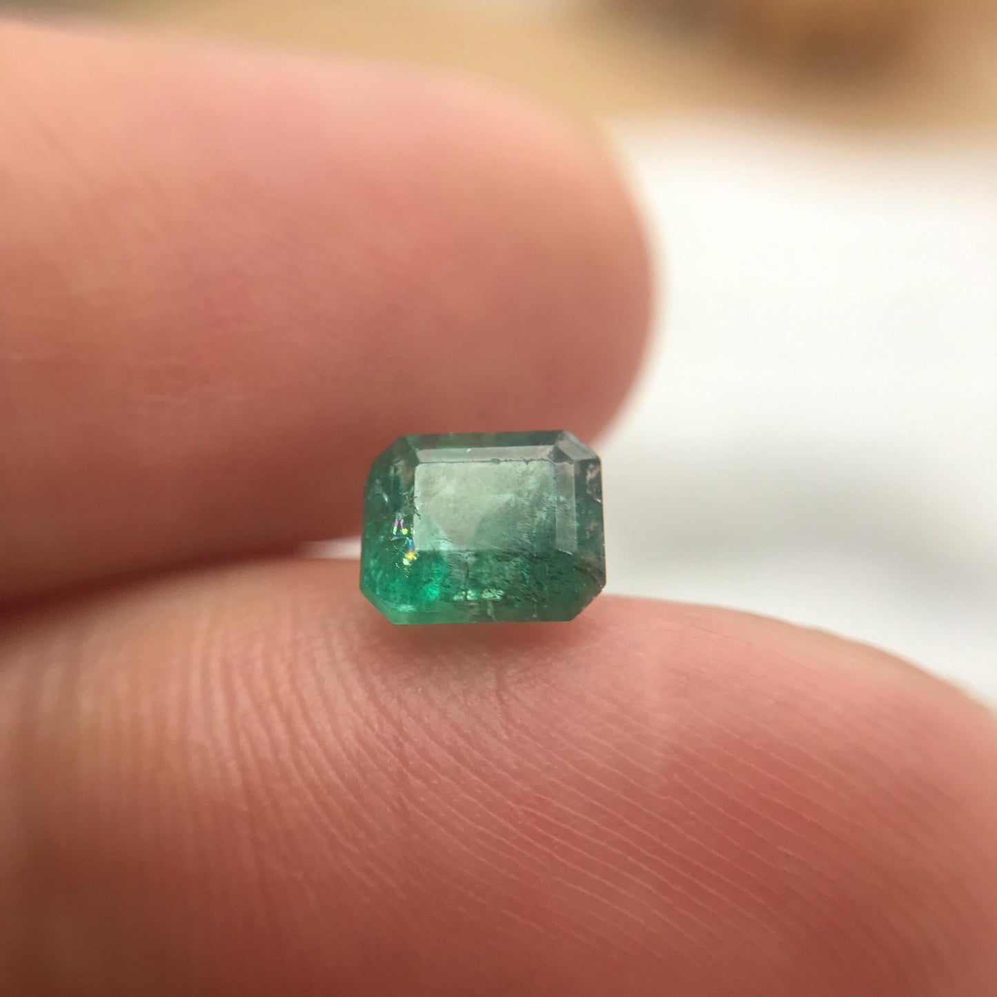 1.02 Carat Natural Emerald 6.5x5.3 Emerald Cut Faceted Loose Gem