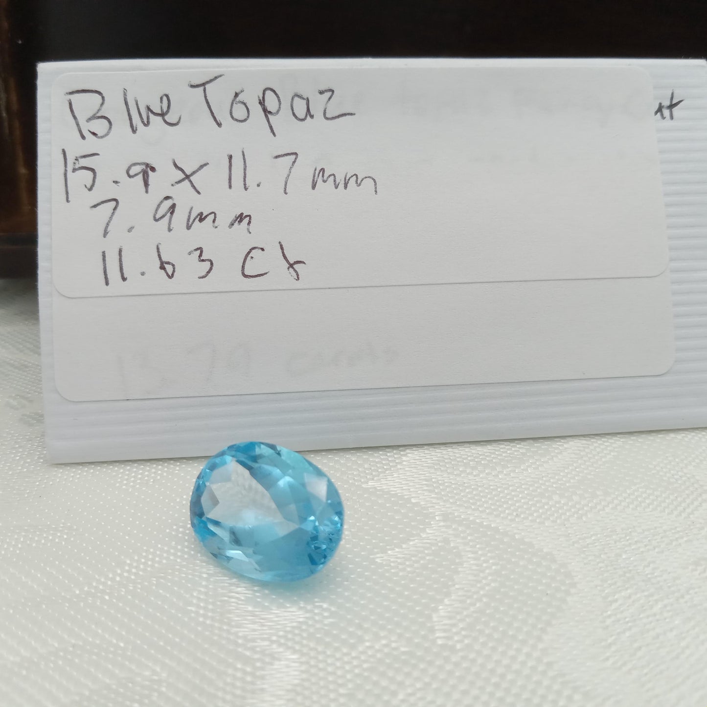 15.9x11.7mm Blue Topaz 11.63 carat Oval Cut Loose, Gemstone Blue Topaz, Faceted Blue Topaz, December Birthstone 16x12mm